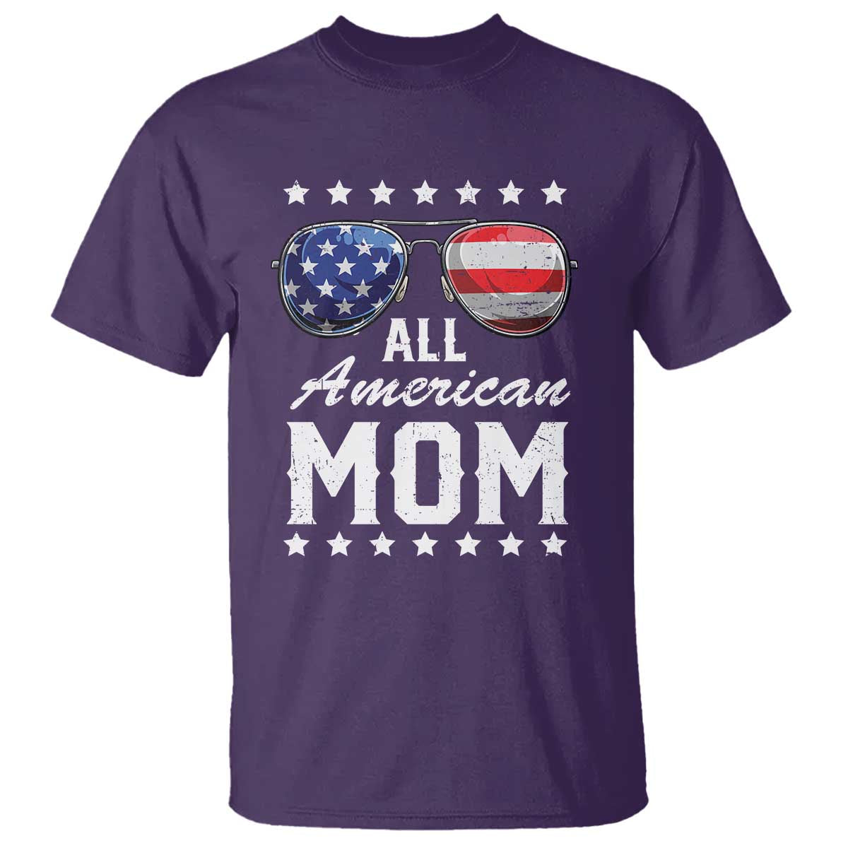 Funny All American Mom 4th Of July T Shirt Family Matching Sunglasses TS11 Purple Print Your Wear