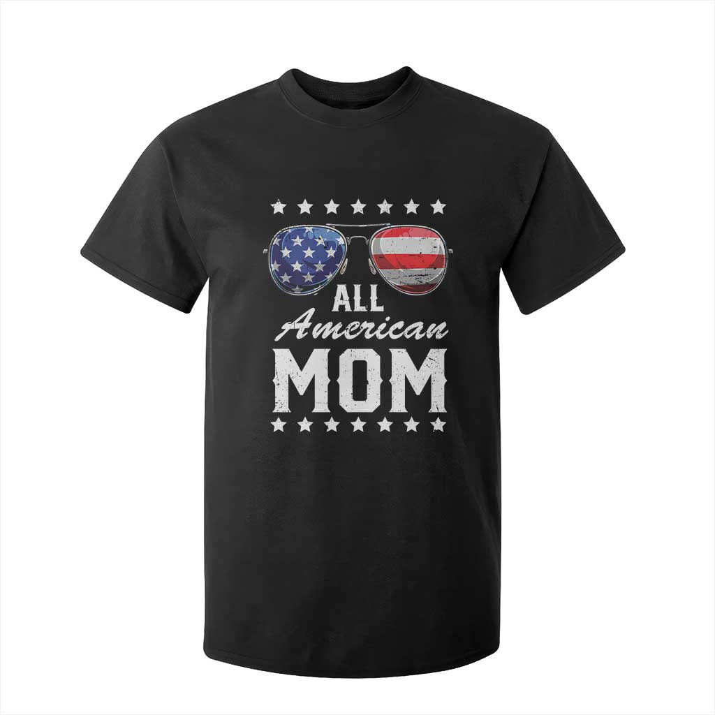 Funny All American Mom 4th Of July T Shirt For Kid Family Matching Sunglasses TS11 Black Print Your Wear