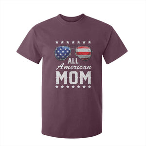 Funny All American Mom 4th Of July T Shirt For Kid Family Matching Sunglasses TS11 Maroon Print Your Wear