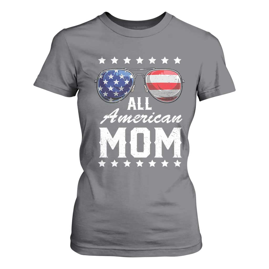 Funny All American Mom 4th Of July T Shirt For Women Family Matching Sunglasses TS11 Charcoal Print Your Wear