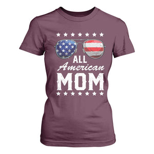 Funny All American Mom 4th Of July T Shirt For Women Family Matching Sunglasses TS11 Maroon Print Your Wear