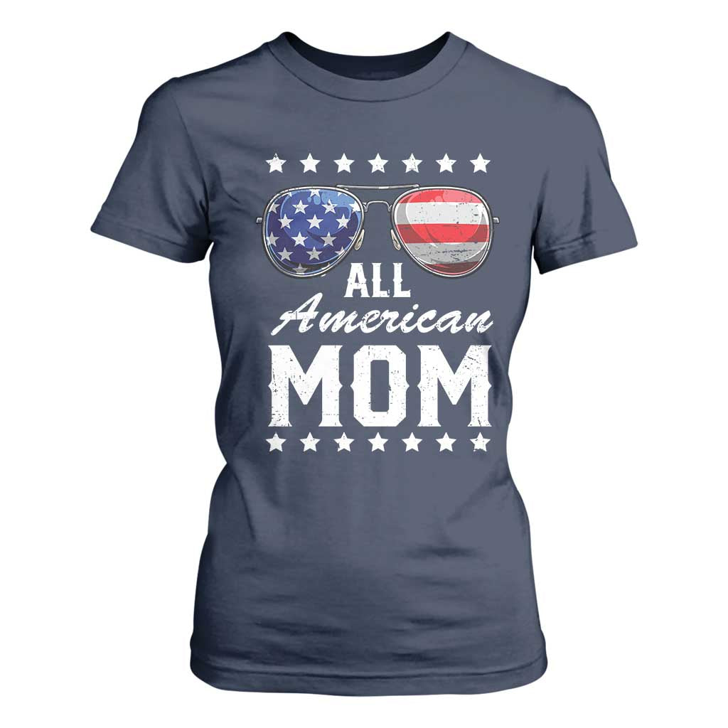 Funny All American Mom 4th Of July T Shirt For Women Family Matching Sunglasses TS11 Navy Print Your Wear