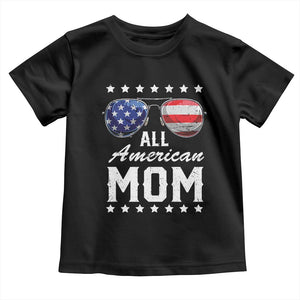 Funny All American Mom 4th Of July Toddler T Shirt Family Matching Sunglasses TS11 Black Print Your Wear