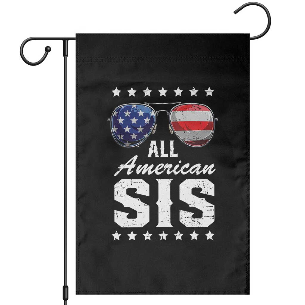 Funny All American Sis 4th Of July Garden Flag Family Matching Sunglasses TS11 Black Print Your Wear