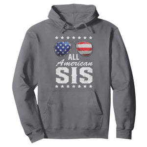 Funny All American Sis 4th Of July Hoodie Family Matching Sunglasses TS11 Charcoal Print Your Wear