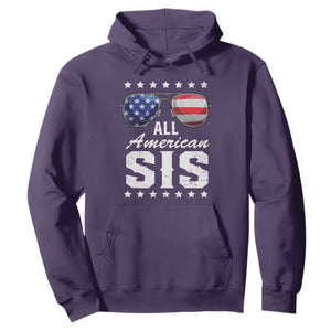 Funny All American Sis 4th Of July Hoodie Family Matching Sunglasses TS11 Purple Print Your Wear