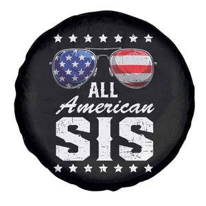 Funny All American Sis 4th Of July Spare Tire Cover Family Matching Sunglasses TS11 Print Your Wear