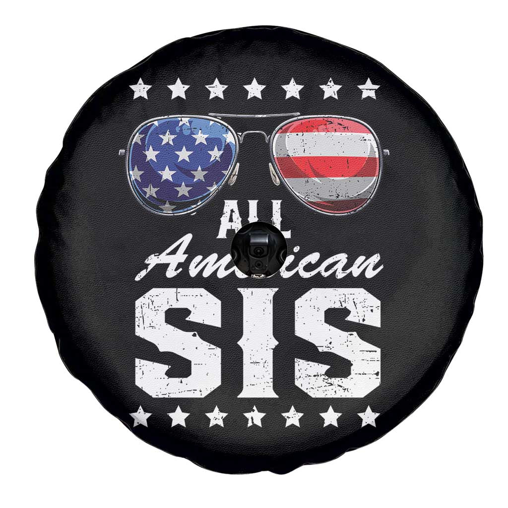 Funny All American Sis 4th Of July Spare Tire Cover Family Matching Sunglasses TS11 Print Your Wear