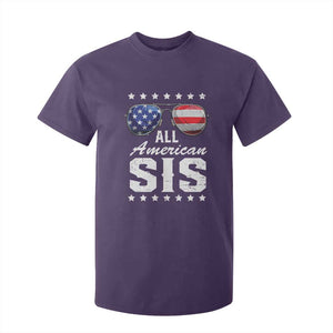 Funny All American Sis 4th Of July T Shirt For Kid Family Matching Sunglasses TS11 Purple Print Your Wear