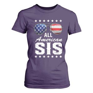 Funny All American Sis 4th Of July T Shirt For Women Family Matching Sunglasses TS11 Purple Print Your Wear