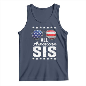 Funny All American Sis 4th Of July Tank Top Family Matching Sunglasses TS11 Navy Print Your Wear