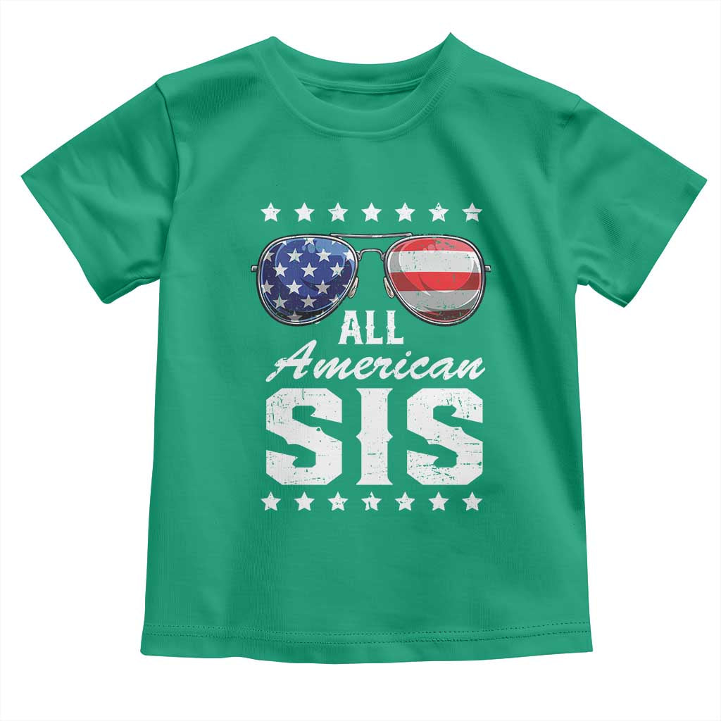 Funny All American Sis 4th Of July Toddler T Shirt Family Matching Sunglasses TS11 Irish Green Print Your Wear