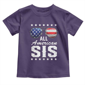 Funny All American Sis 4th Of July Toddler T Shirt Family Matching Sunglasses TS11 Purple Print Your Wear