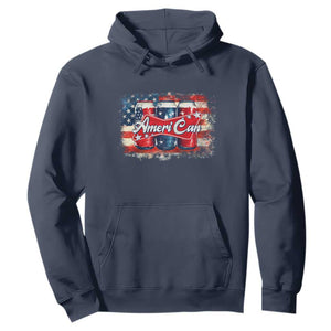 Funny AmeriCan Beer 4th of July Drinking Hoodie American Flag USA Beer Can TS11 Navy Print Your Wear