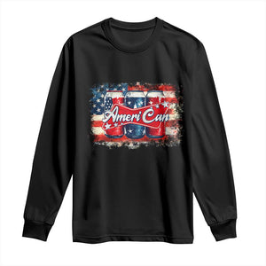 Funny AmeriCan Beer 4th of July Drinking Long Sleeve Shirt American Flag USA Beer Can TS11 Black Print Your Wear