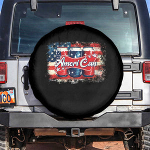 Funny AmeriCan Beer 4th of July Drinking Spare Tire Cover American Flag USA Beer Can TS11 No hole Black Print Your Wear
