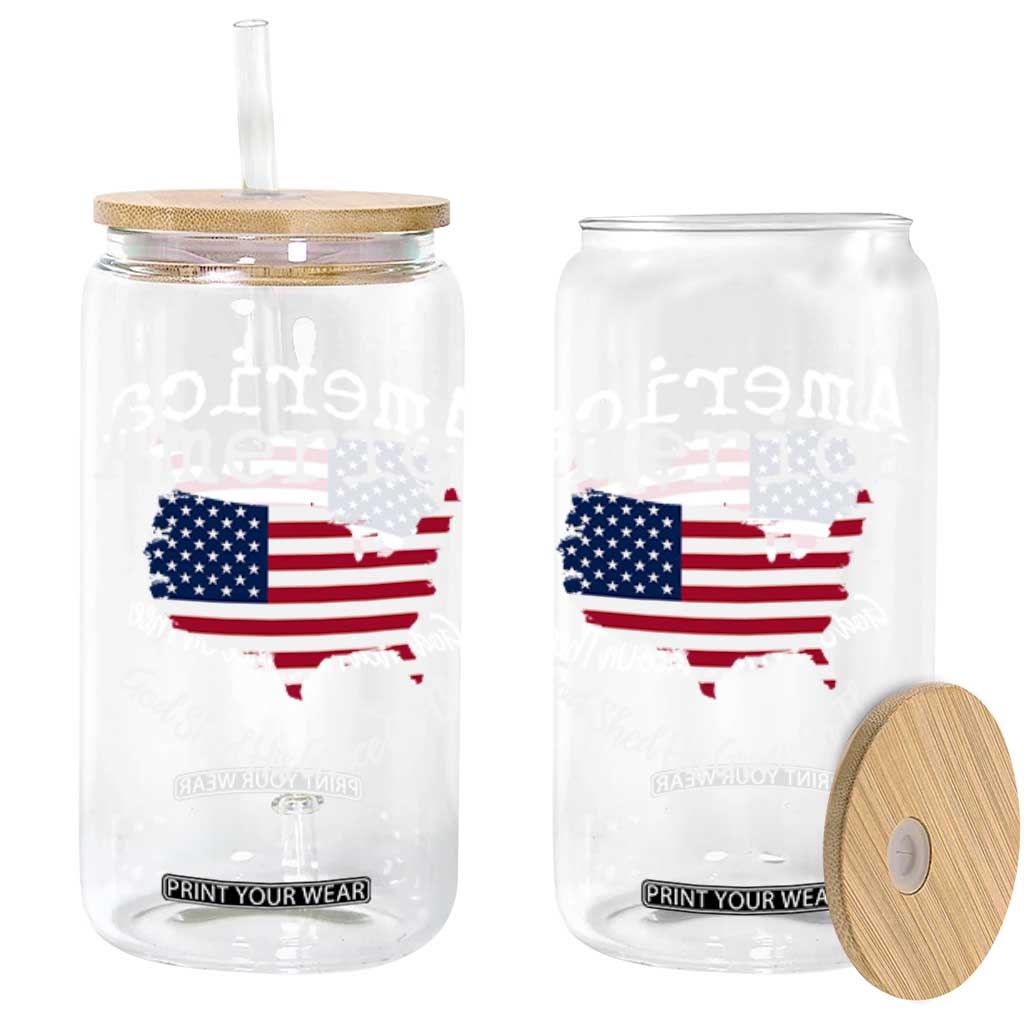 Funny America God Shed His Grace On Thee 4th of July Glass Can TS11 Black Print Your Wear