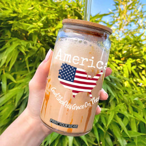 Funny America God Shed His Grace On Thee 4th of July Glass Can TS11 Print Your Wear