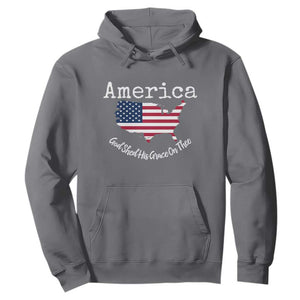 Funny America God Shed His Grace On Thee 4th of July Hoodie TS11 Charcoal Print Your Wear