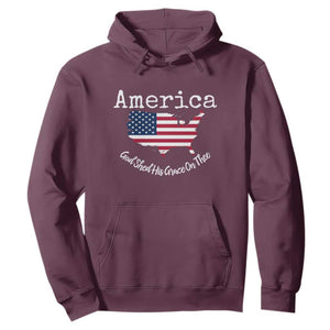Funny America God Shed His Grace On Thee 4th of July Hoodie TS11 Maroon Print Your Wear
