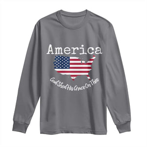 Funny America God Shed His Grace On Thee 4th of July Long Sleeve Shirt TS11 Charcoal Print Your Wear