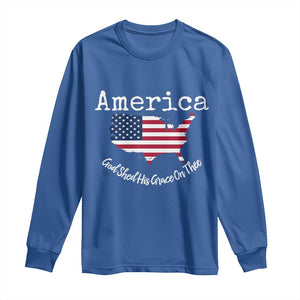Funny America God Shed His Grace On Thee 4th of July Long Sleeve Shirt TS11 Royal Blue Print Your Wear