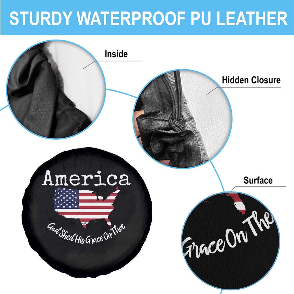 Funny America God Shed His Grace On Thee 4th of July Spare Tire Cover TS11 Print Your Wear