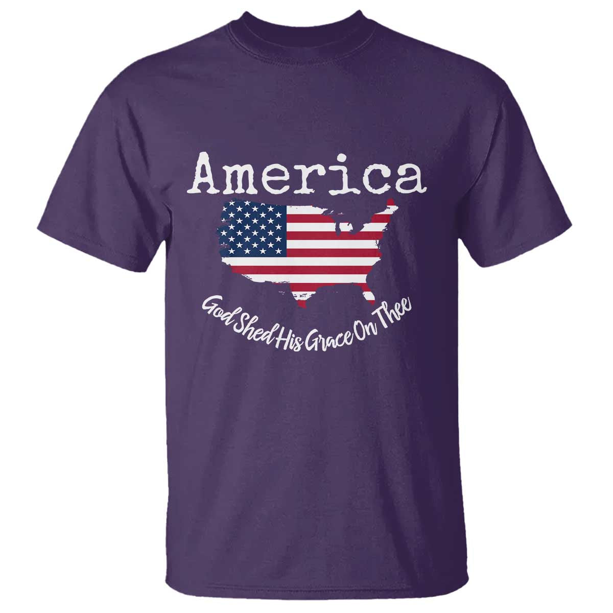 Funny America God Shed His Grace On Thee 4th of July T Shirt TS11 Purple Print Your Wear