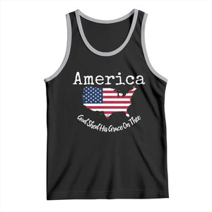 Funny America God Shed His Grace On Thee 4th of July Tank Top TS11 Black Athletic Heather Print Your Wear