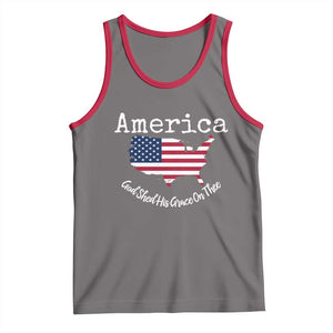 Funny America God Shed His Grace On Thee 4th of July Tank Top TS11 Deep Heather Red Print Your Wear