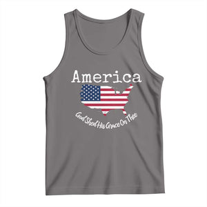 Funny America God Shed His Grace On Thee 4th of July Tank Top TS11 Deep Heather Print Your Wear