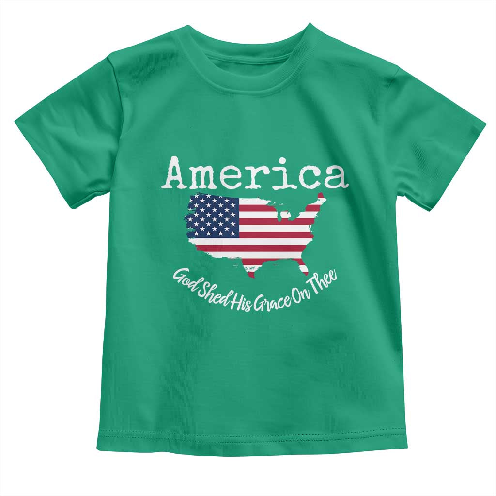 Funny America God Shed His Grace On Thee 4th of July Toddler T Shirt TS11 Irish Green Print Your Wear