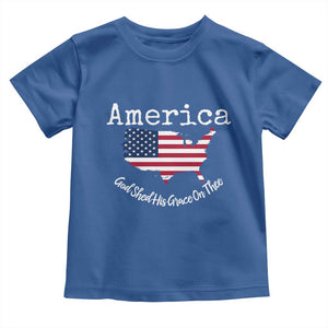 Funny America God Shed His Grace On Thee 4th of July Toddler T Shirt TS11 Royal Blue Print Your Wear