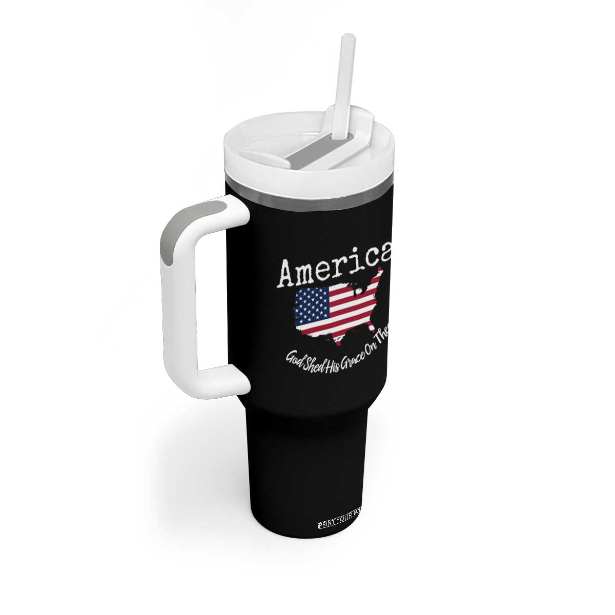 Funny America God Shed His Grace On Thee 4th of July Tumbler With Handle TS11 Print Your Wear
