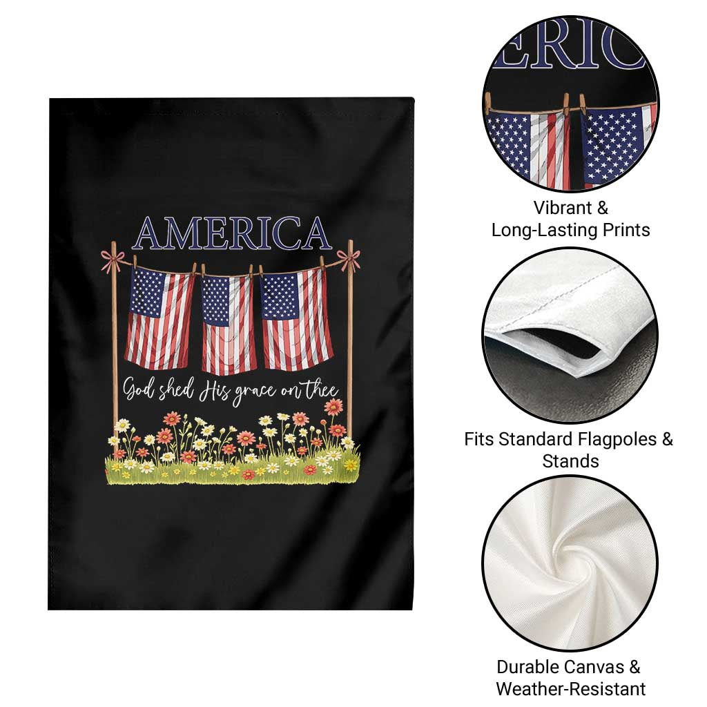 Funny America God Shed His Grace On Thee Garden Flag 4th Of July Christian American Flag TS11 Print Your Wear
