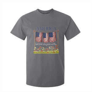 Funny America God Shed His Grace On Thee T Shirt For Kid 4th Of July Christian American Flag TS11 Charcoal Print Your Wear