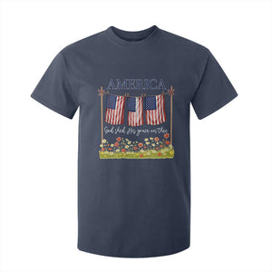 Funny America God Shed His Grace On Thee T Shirt For Kid 4th Of July Christian American Flag TS11 Navy Print Your Wear