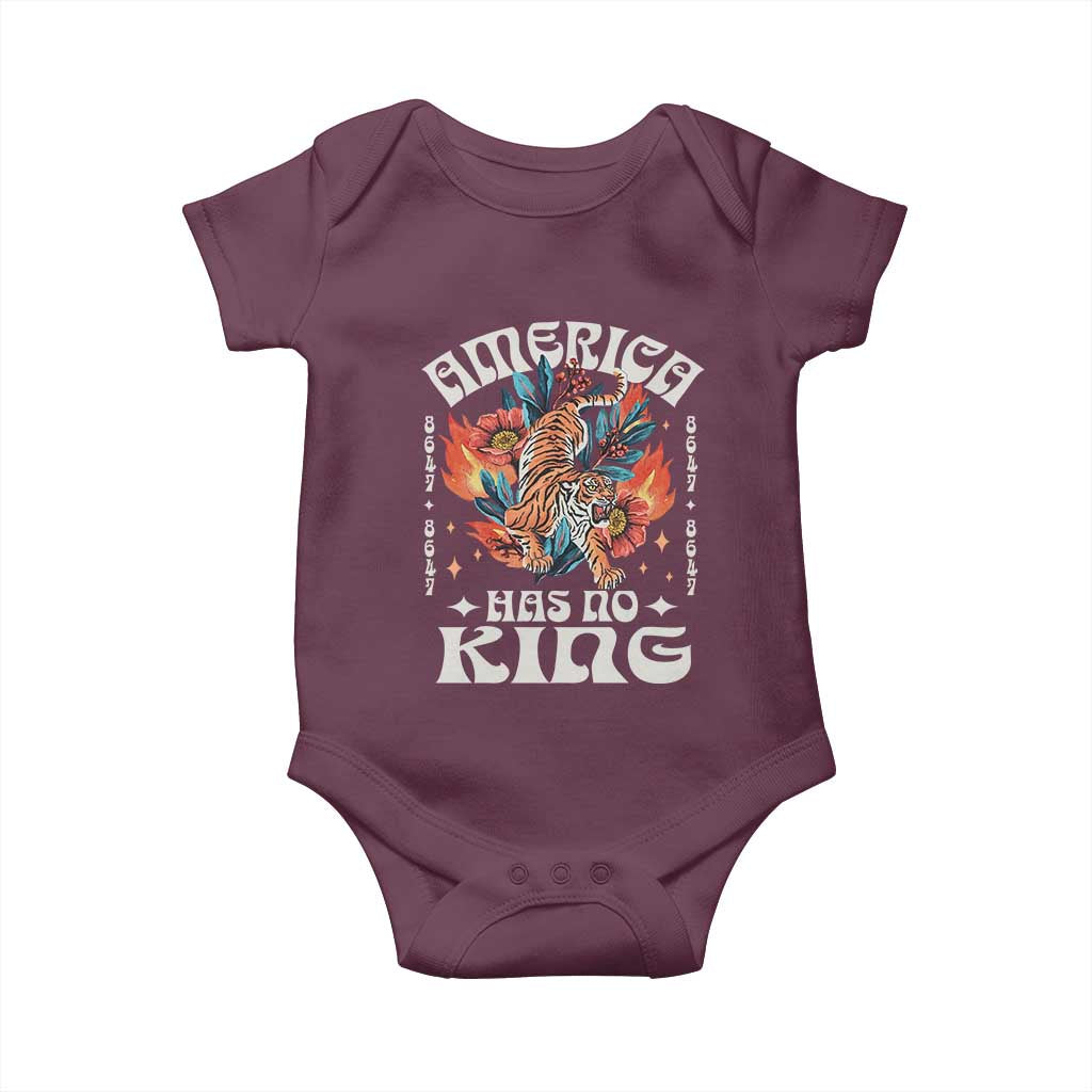 Funny America Has No King 8647 Baby Onesie Vintage Boho Orange Tiger TS11 Maroon Print Your Wear