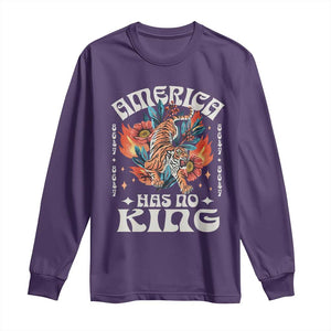 Funny America Has No King 8647 Long Sleeve Shirt Vintage Boho Orange Tiger TS11 Purple Print Your Wear