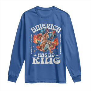 Funny America Has No King 8647 Long Sleeve Shirt Vintage Boho Orange Tiger TS11 Royal Blue Print Your Wear