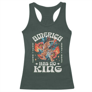 Funny America Has No King 8647 Racerback Tank Top Vintage Boho Orange Tiger TS11 Dark Forest Green Print Your Wear