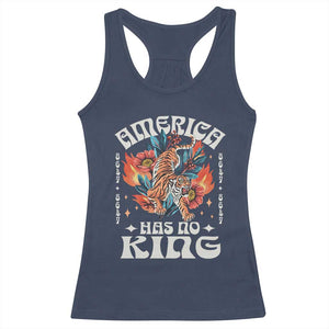 Funny America Has No King 8647 Racerback Tank Top Vintage Boho Orange Tiger TS11 Navy Print Your Wear