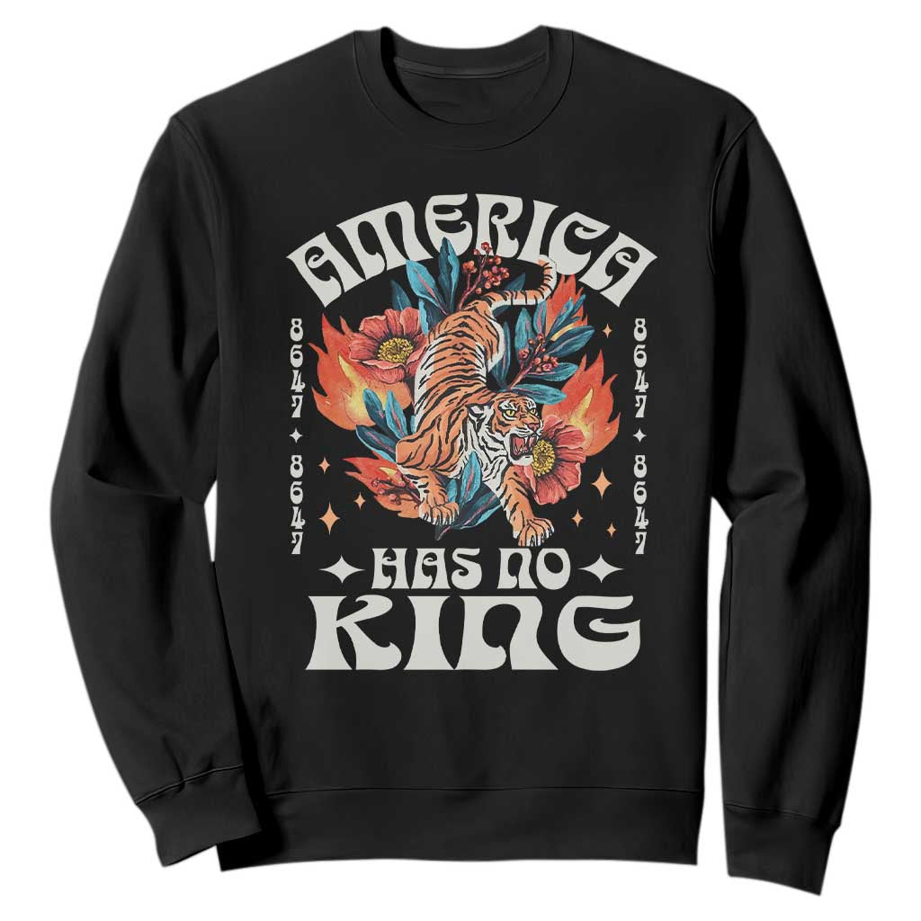 Funny America Has No King 8647 Sweatshirt Vintage Boho Orange Tiger TS11 Black Print Your Wear