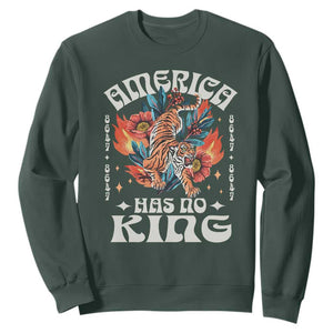 Funny America Has No King 8647 Sweatshirt Vintage Boho Orange Tiger TS11 Dark Forest Green Print Your Wear