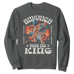 Funny America Has No King 8647 Sweatshirt Vintage Boho Orange Tiger TS11 Dark Heather Print Your Wear