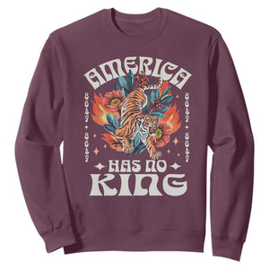 Funny America Has No King 8647 Sweatshirt Vintage Boho Orange Tiger TS11 Maroon Print Your Wear