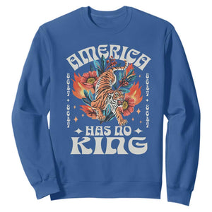 Funny America Has No King 8647 Sweatshirt Vintage Boho Orange Tiger TS11 Royal Blue Print Your Wear