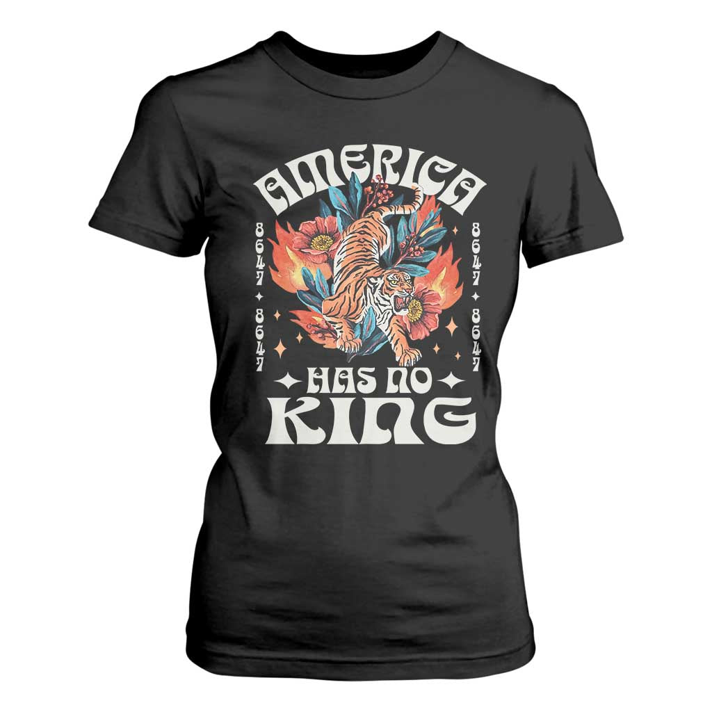 Funny America Has No King 8647 T Shirt For Women Vintage Boho Orange Tiger TS11 Black Print Your Wear