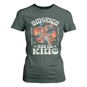 Funny America Has No King 8647 T Shirt For Women Vintage Boho Orange Tiger TS11 Dark Forest Green Print Your Wear