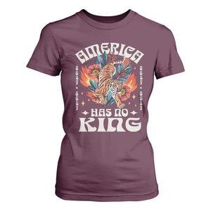 Funny America Has No King 8647 T Shirt For Women Vintage Boho Orange Tiger TS11 Maroon Print Your Wear